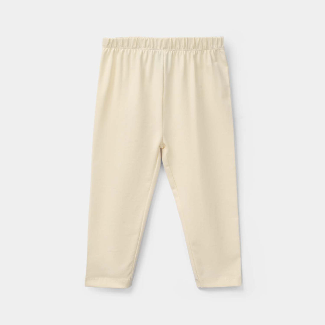Infant Girls Lycra Jersey Tights - Cream