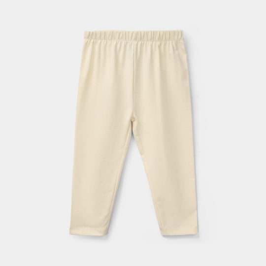 Infant Girls Lycra Jersey Tights - Cream