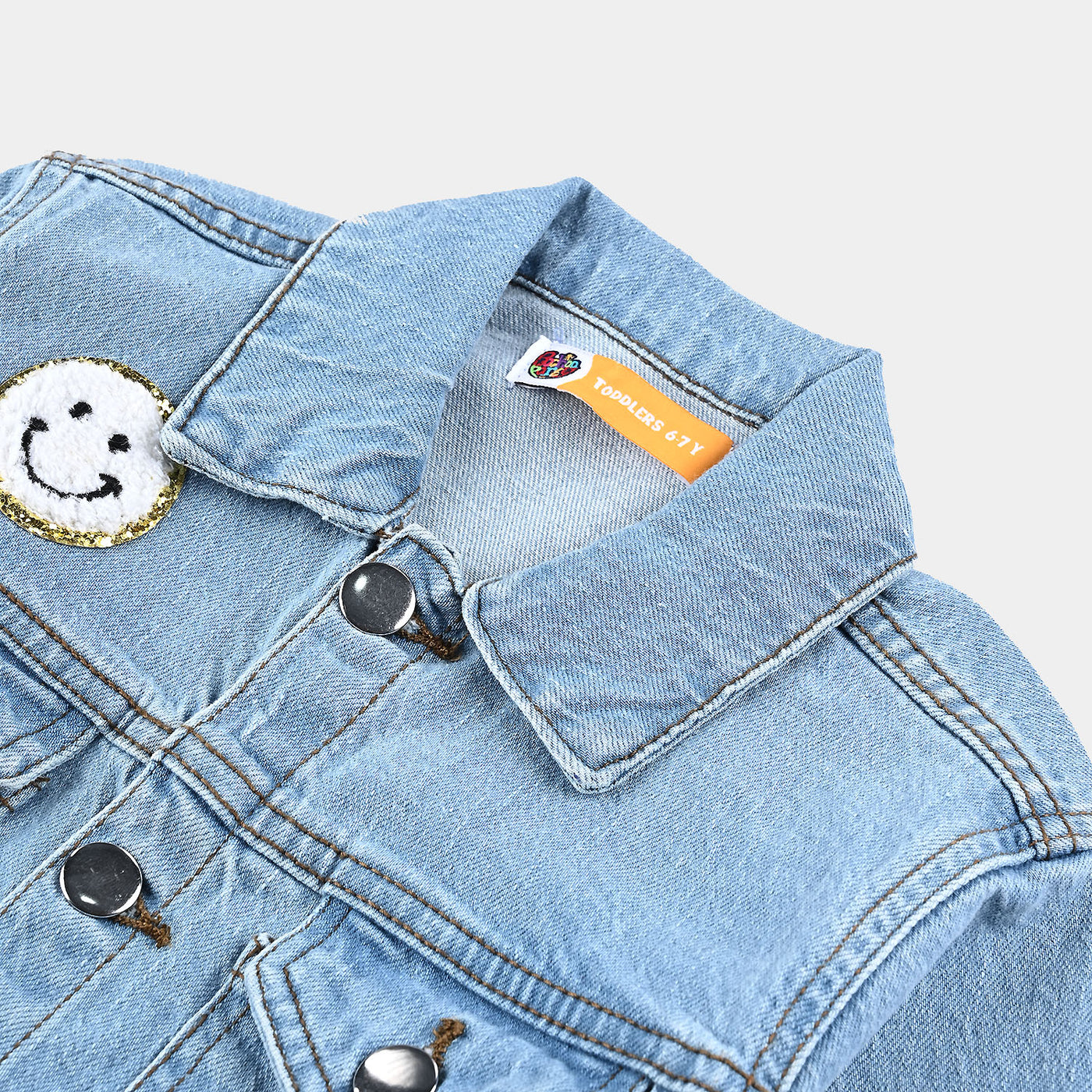 Girls Denim rigid Jacket Smiley-Ice Blue