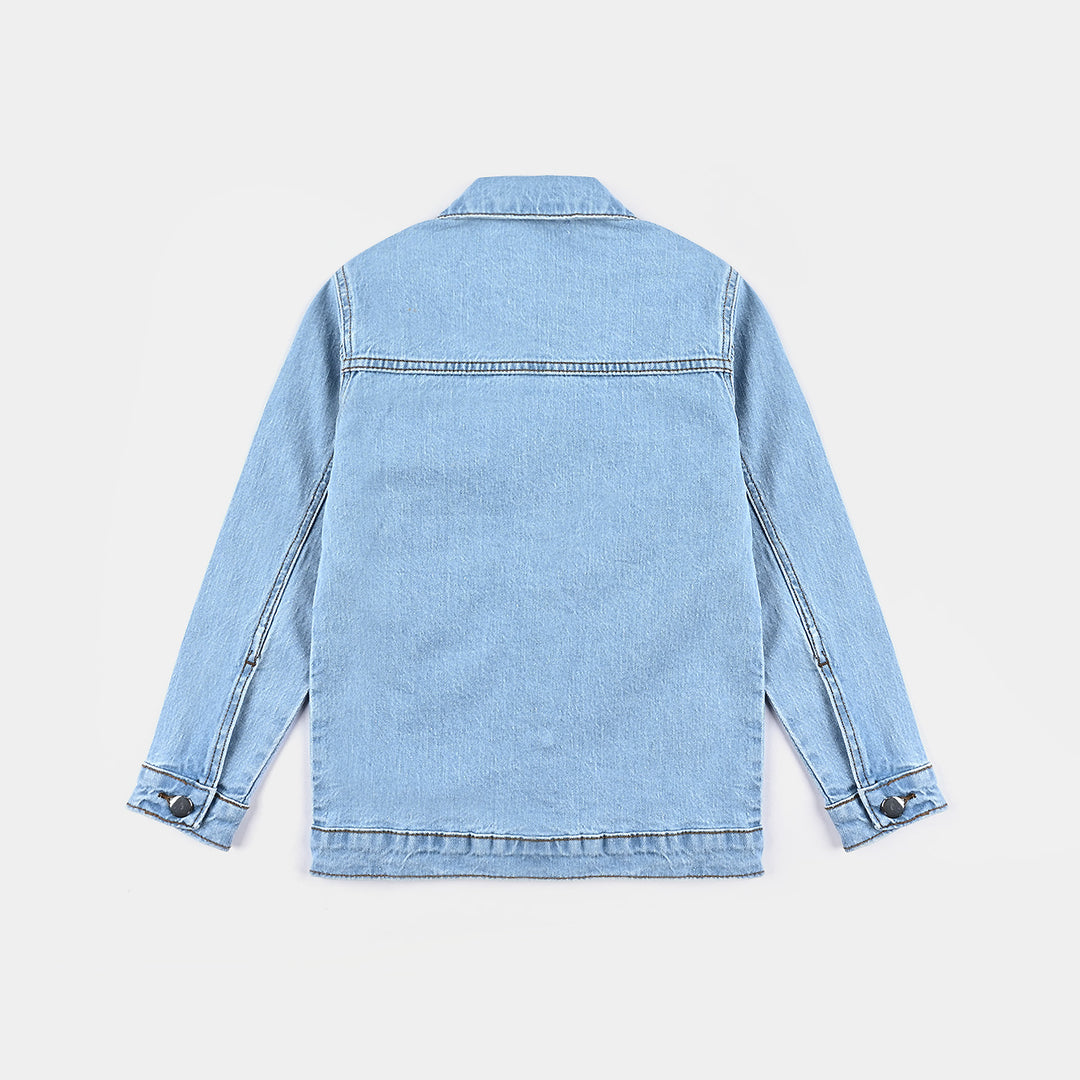 Girls Denim rigid Jacket Smiley-Ice Blue