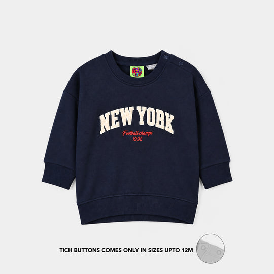 Infant Boys Cotton Terry Sweatshirt New York-NAVY