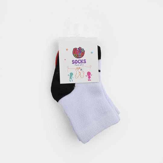 Infant Girls Cotton Sock Pack Of 2 Shoes-White