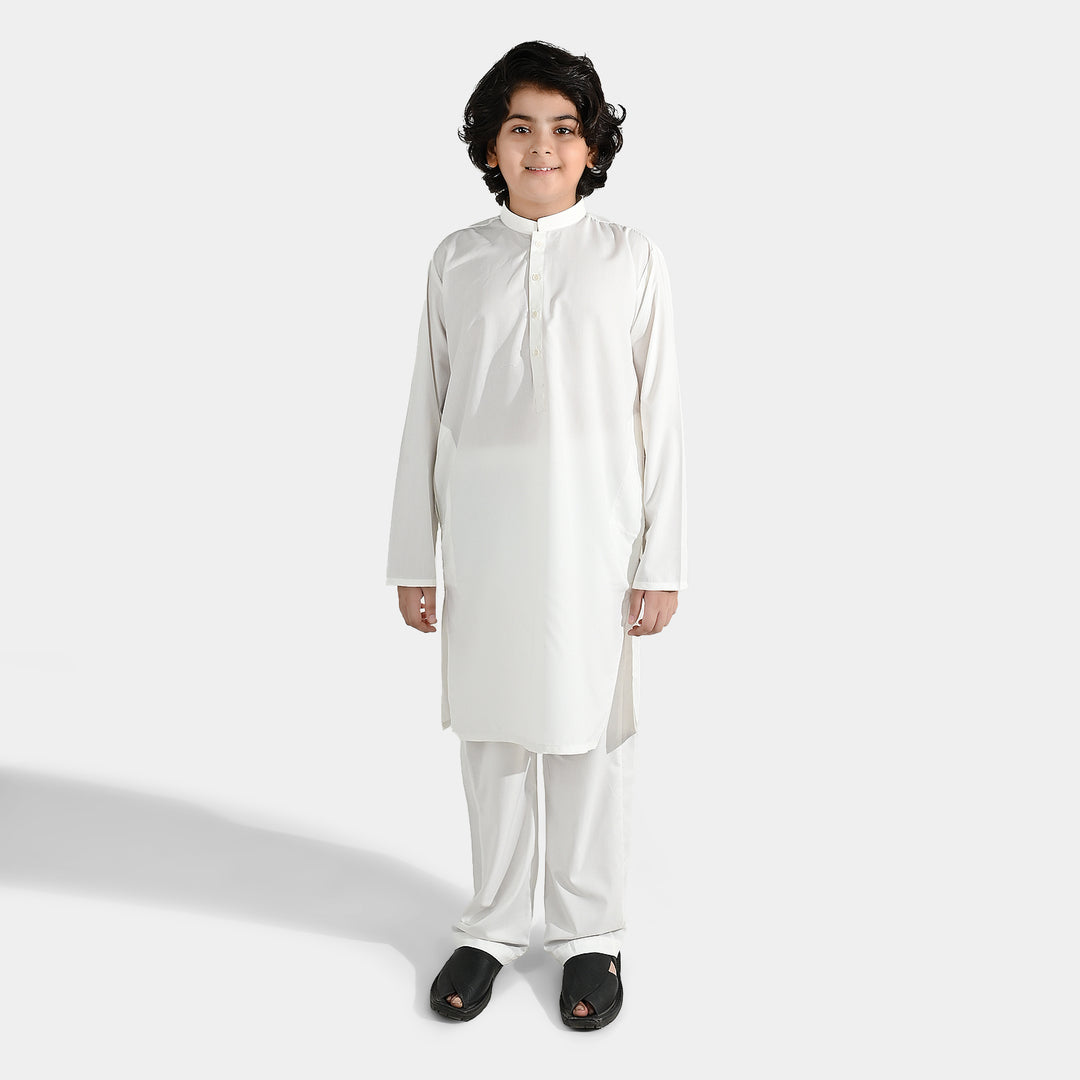 Boys Poly Viscose 2Piece Suit (White Basic)