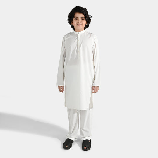 Boys Poly Viscose 2Piece Suit (White Basic)