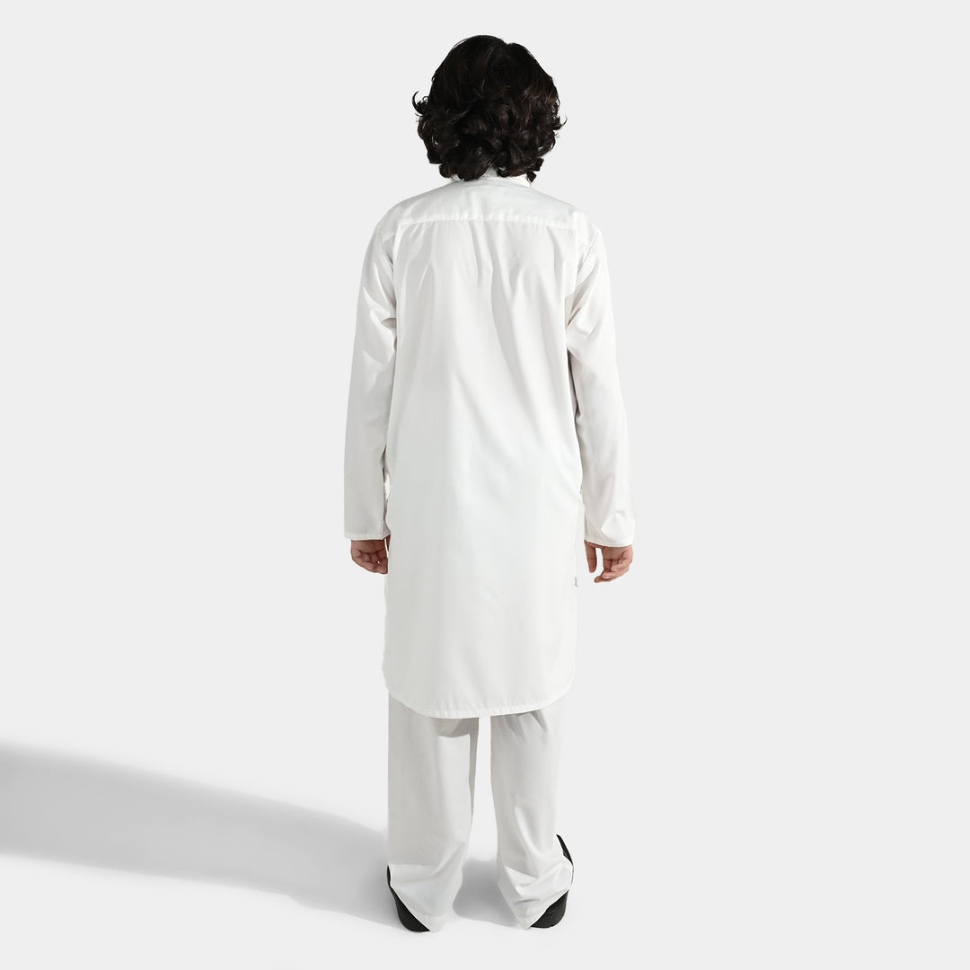 Boys Poly Viscose 2Piece Suit (White Basic)