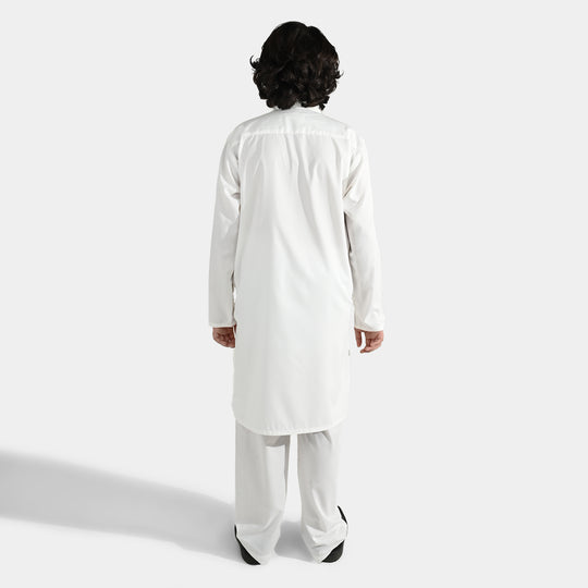 Boys Poly Viscose 2Piece Suit (White Basic)