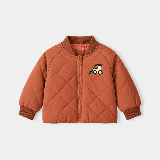 Infant Boys Polyester Puffer Jacket Let's Dig-Rust