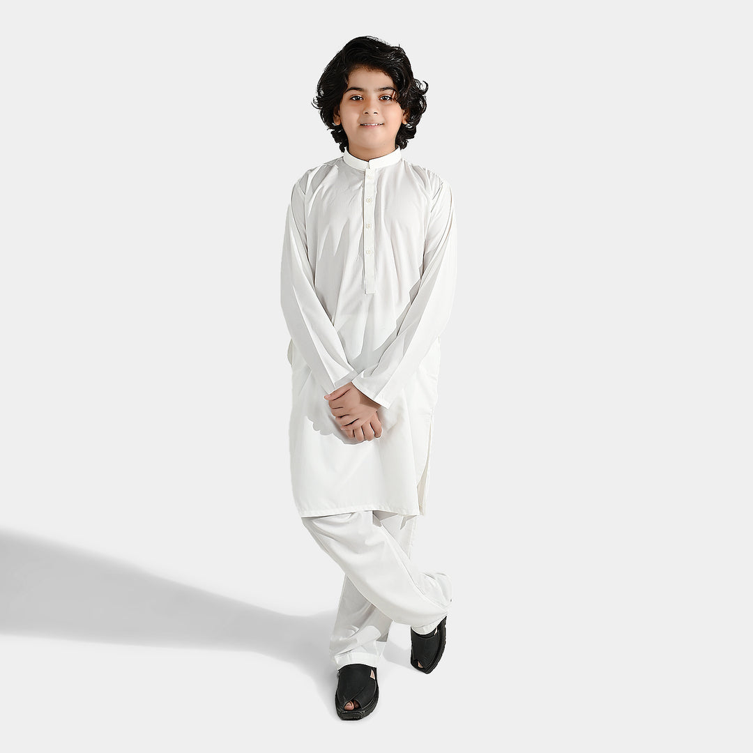 Boys Poly Viscose 2Piece Suit (White Basic)