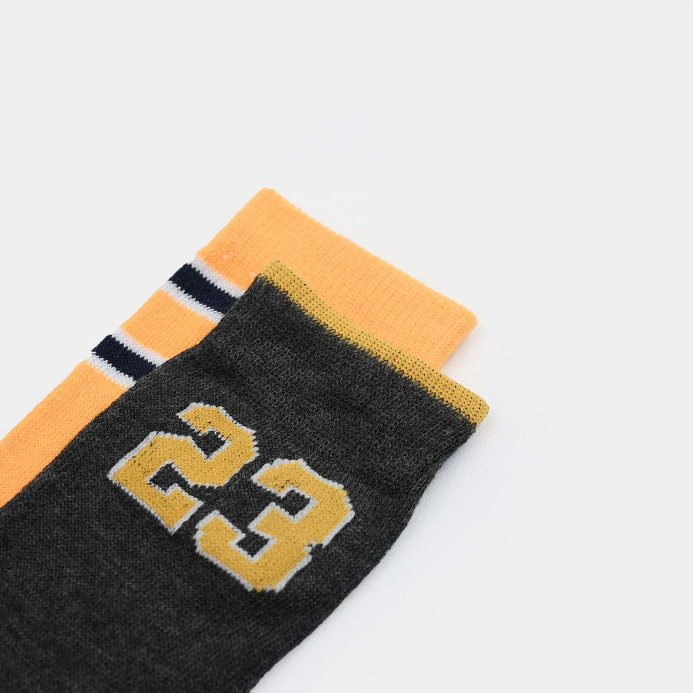 Boys Cotton Sock Pack of 2 NO-23-Yellow.Grey