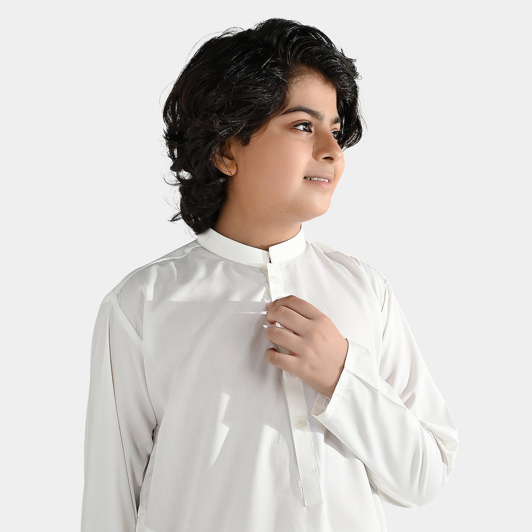 Boys Poly Viscose 2Piece Suit (White Basic)