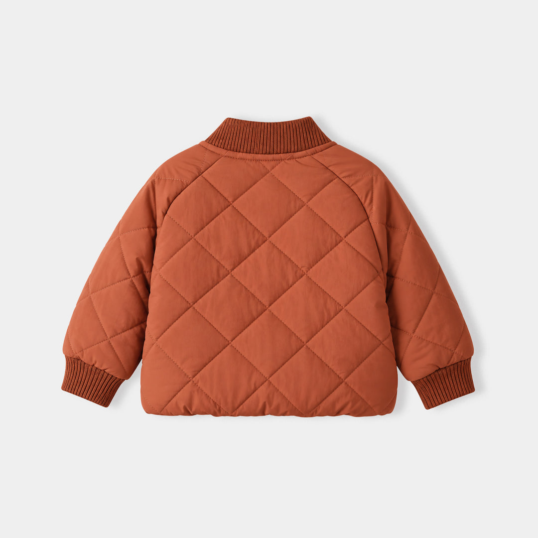 Infant Boys Polyester Puffer Jacket Let's Dig-Rust
