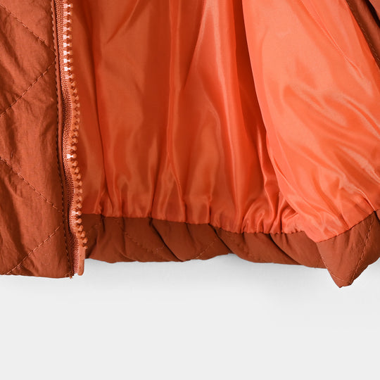 Infant Boys Polyester Puffer Jacket Let's Dig-Rust