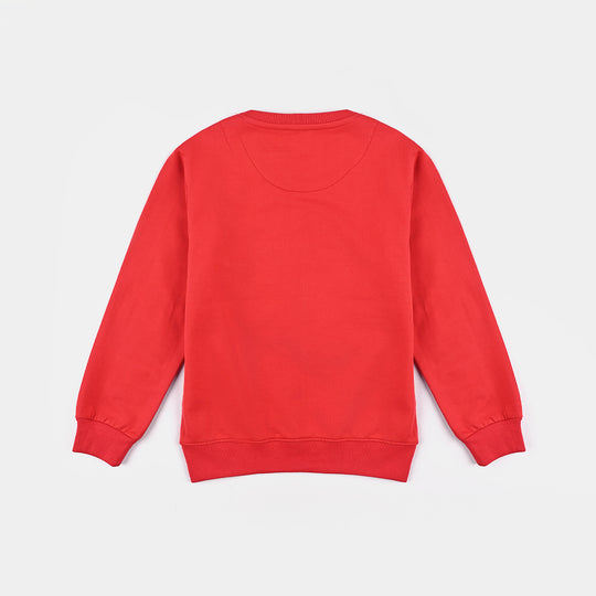 Boys Cotton Terry Sweatshirt Fast Racer-H.R.Red