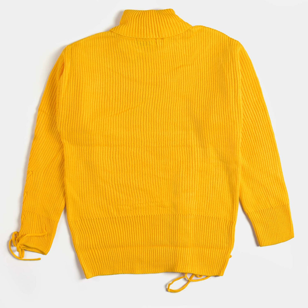 Teens Girls Sweater-Yellow