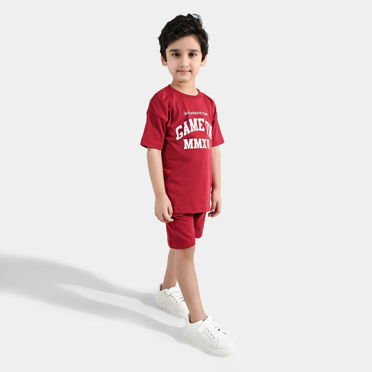 Boys Jersey/Terry 2Piece Suit Game On-Rio.Red