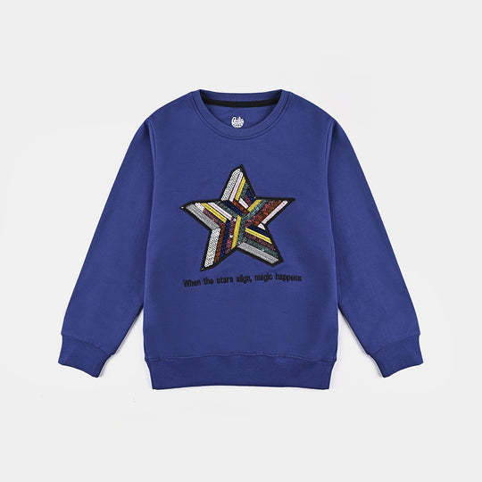 Girls Cotton Terry Sweatshirt Multi Star