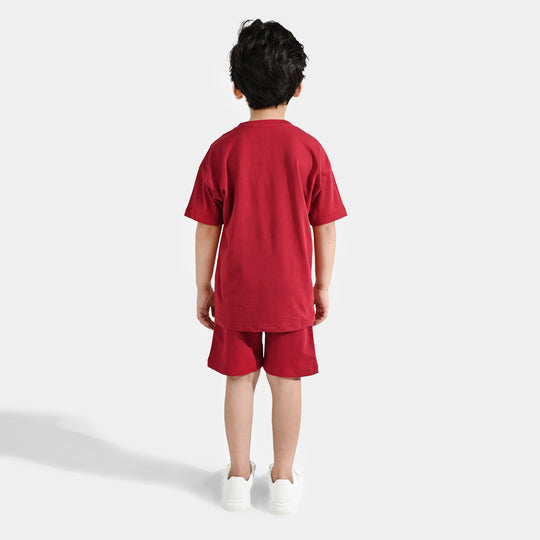 Boys Jersey/Terry 2Piece Suit Game On-Rio.Red