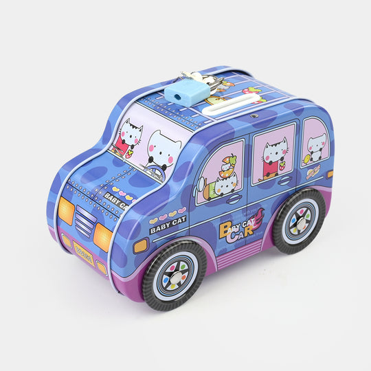 Metal Coin/Money Box with Lock For Kids