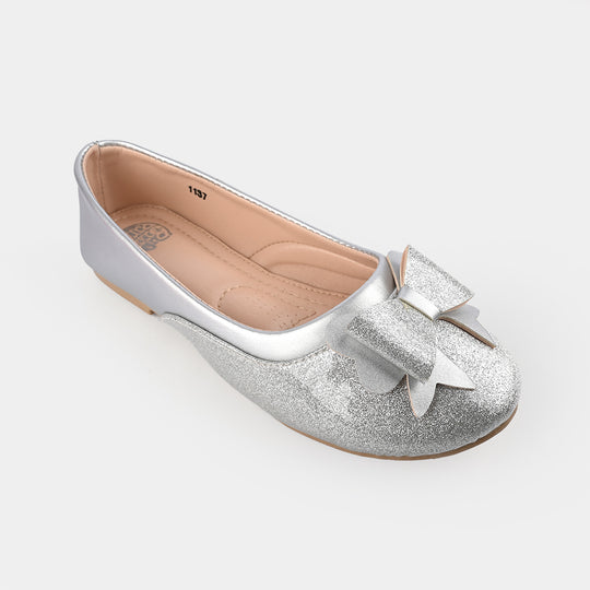 Girls Pumps 11-37-SILVER