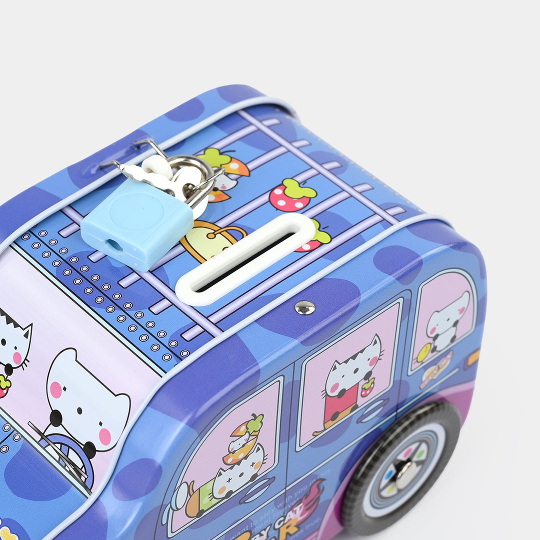 Metal Coin/Money Box with Lock For Kids