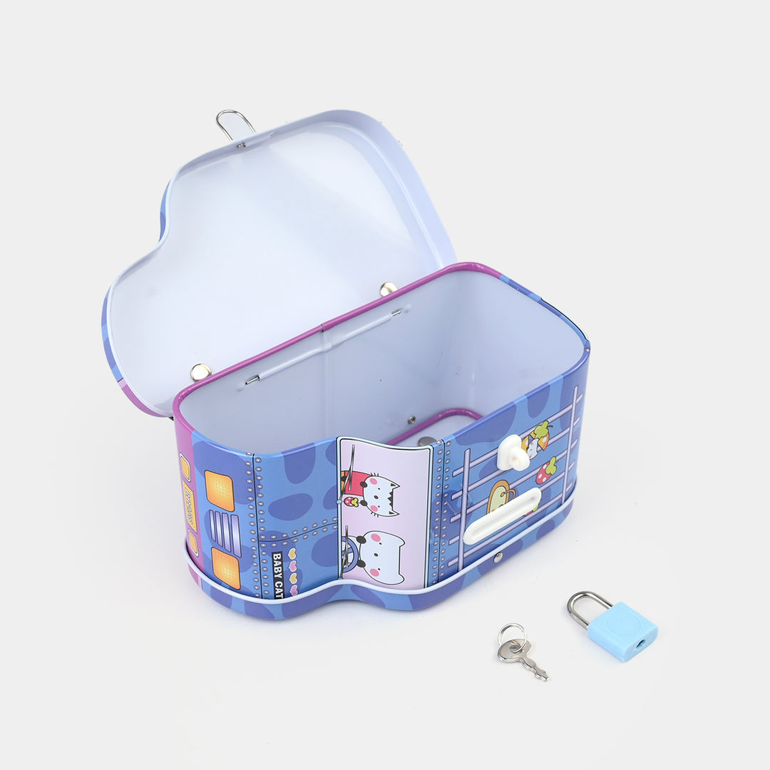 Metal Coin/Money Box with Lock For Kids