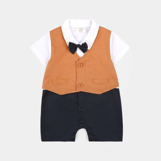 Infant Boys Jersey/Terry Romper 297-023 -BEIGE