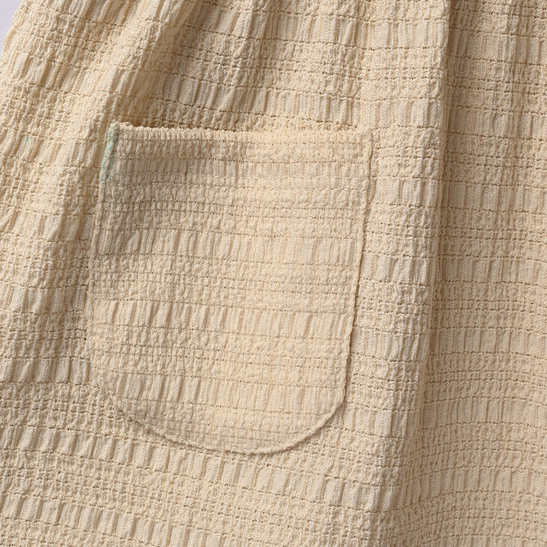 Infant Girls Poly Crinkle Knitted Frock - Brown