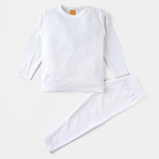Infant Unisex Thermal Inner Wear -White