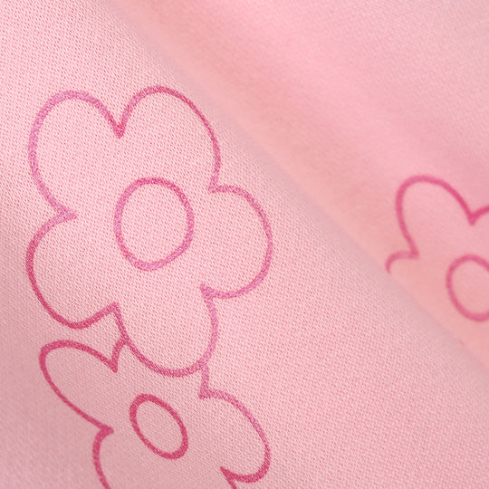 Girls Fleece Sweatshirt Flowers- Pink