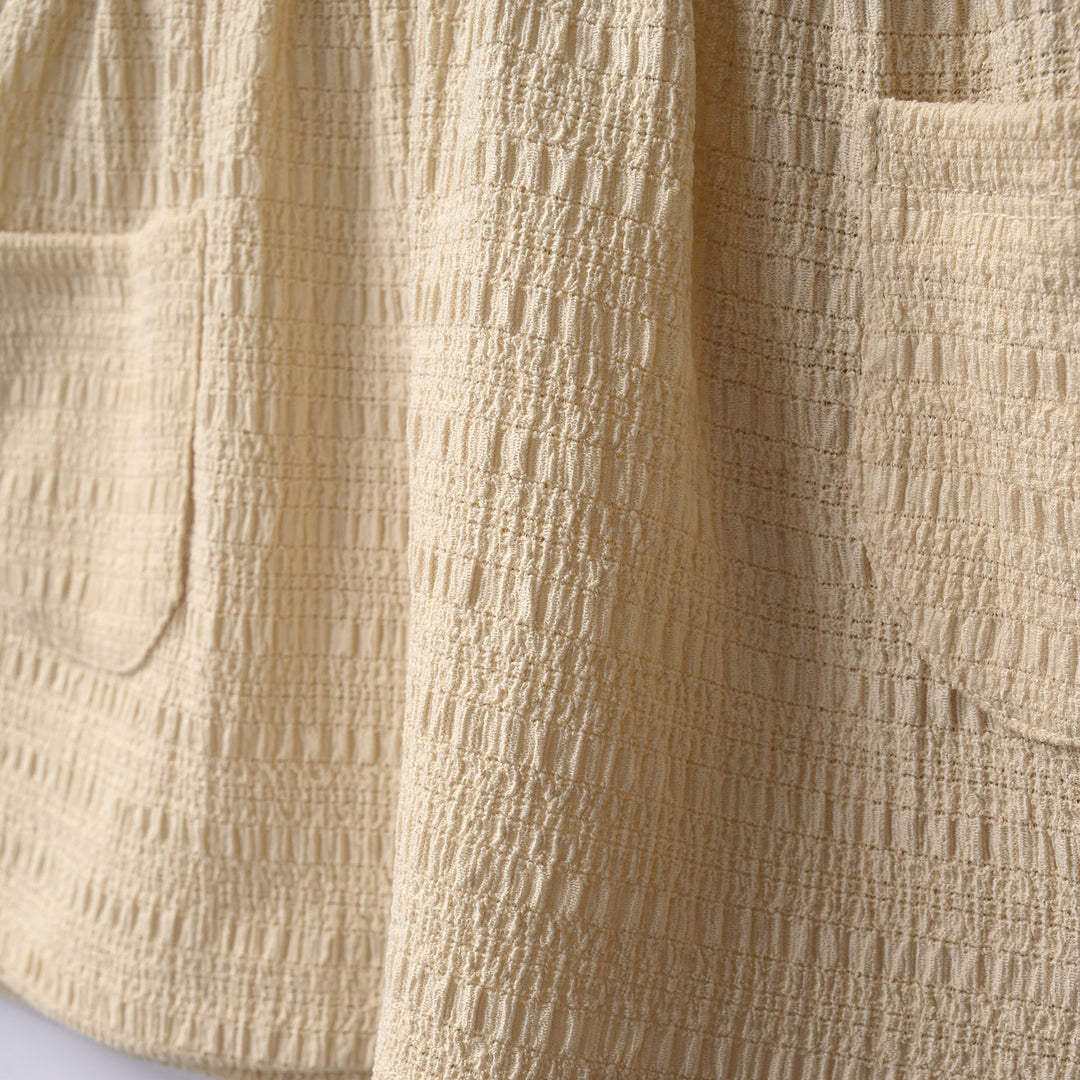 Infant Girls Poly Crinkle Knitted Frock - Brown