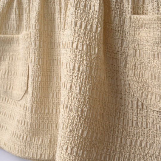 Infant Girls Poly Crinkle Knitted Frock - Brown