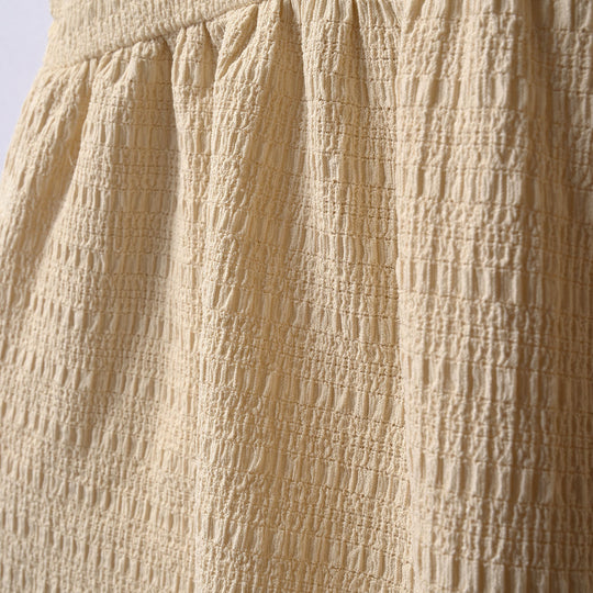 Infant Girls Poly Crinkle Knitted Frock - Brown