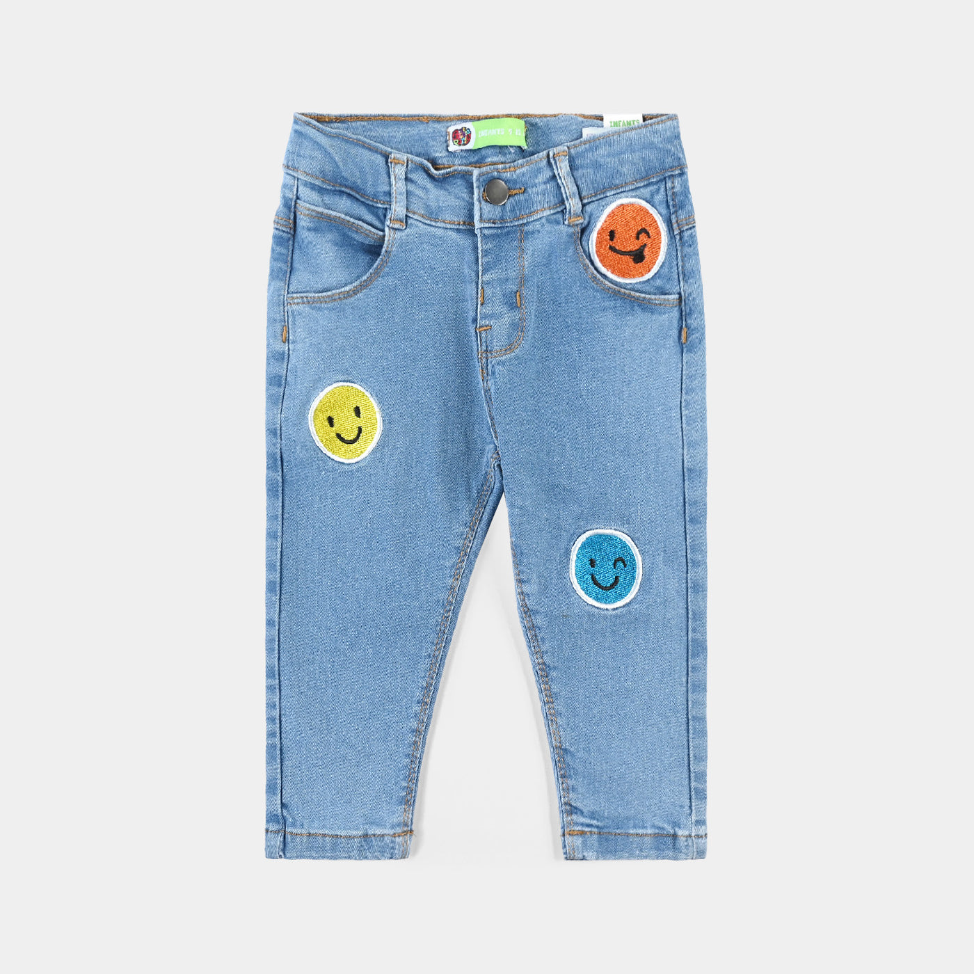 Infant Boys Denim Stretch Pant Emoji-LT.Blue