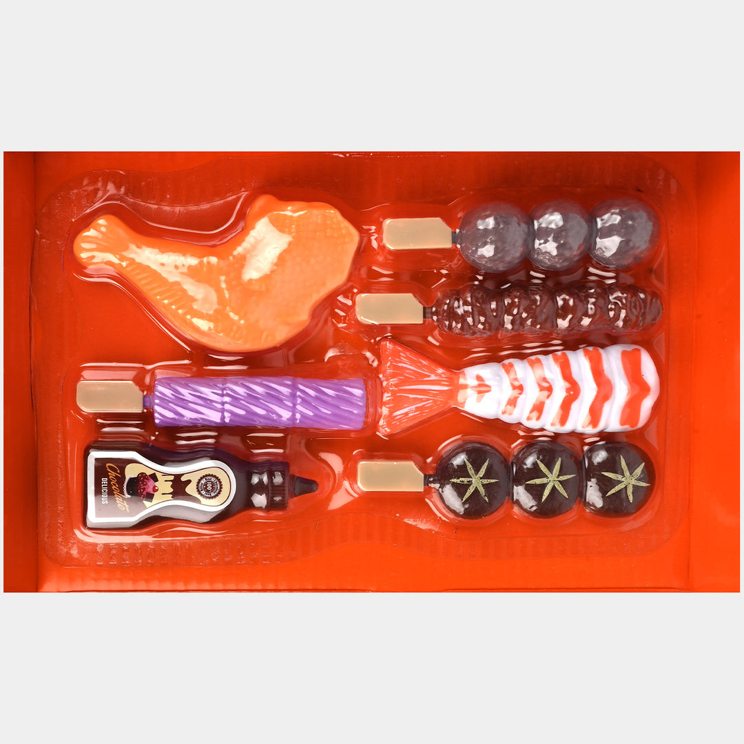 Electric BBQ Oven Play Set – 8 PCS Home Appliance Toy with Light & Music