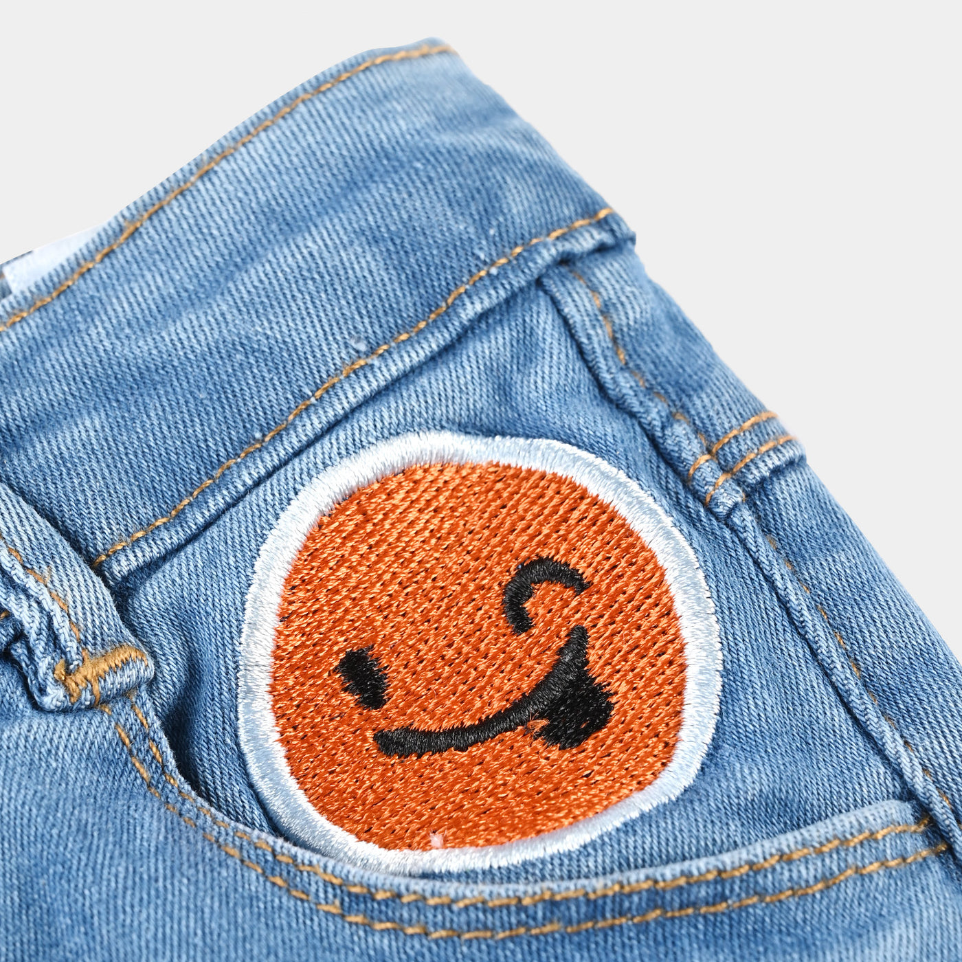 Infant Boys Denim Stretch Pant Emoji-LT.Blue