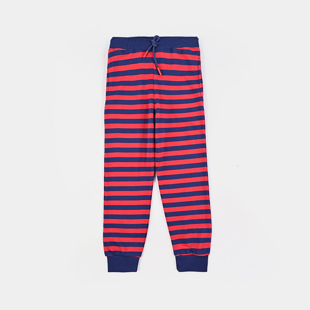 Boys Cotton Terry 2 Piece Suit Transformer-Navy Red