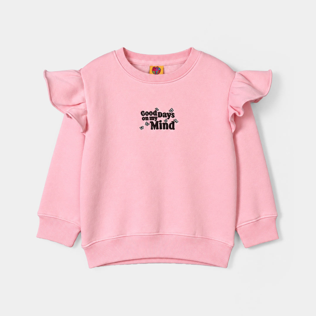 Girls Fleece Sweatshirt Good Days- Pink