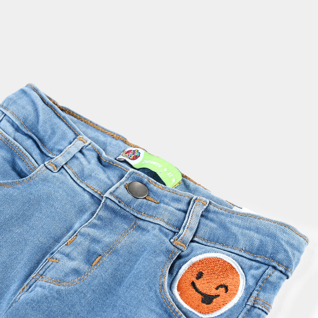 Infant Boys Denim Stretch Pant Emoji-LT.Blue