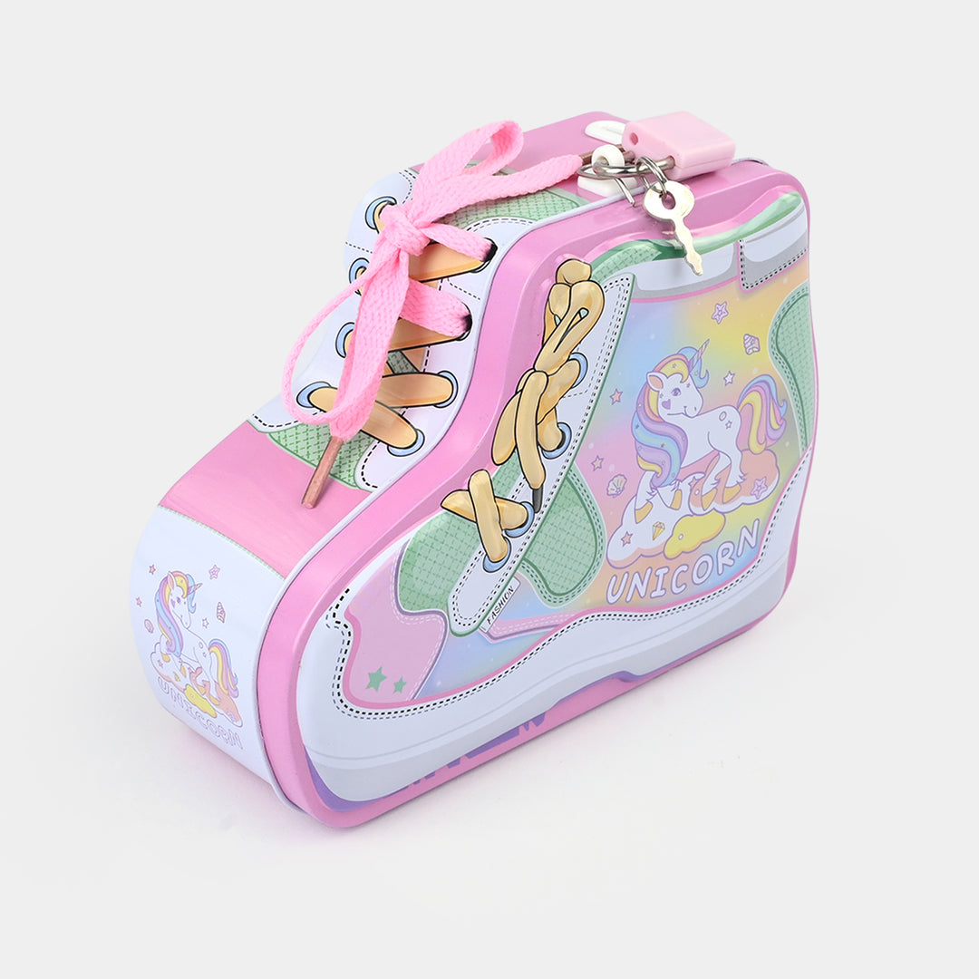 Metal Coin/Money Box with Lock For Kids