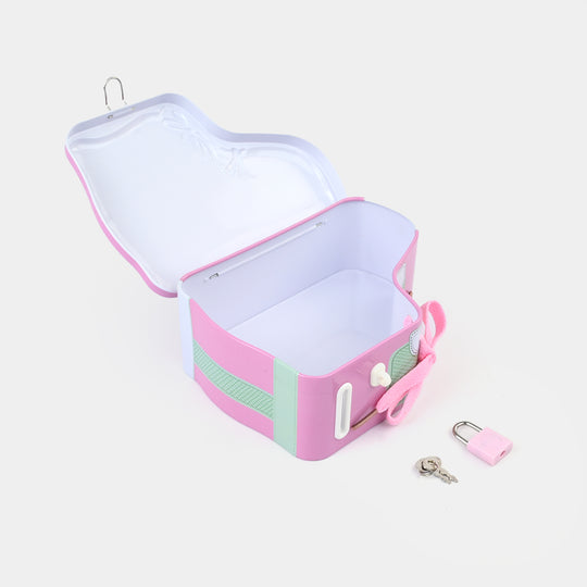 Metal Coin/Money Box with Lock For Kids