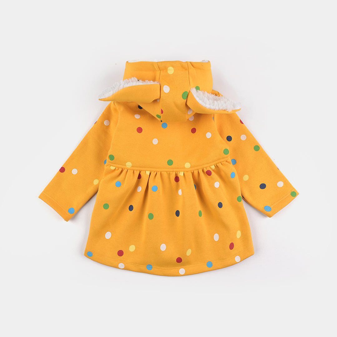 Infant Girls Fleece Knitted Jacket-Citrus