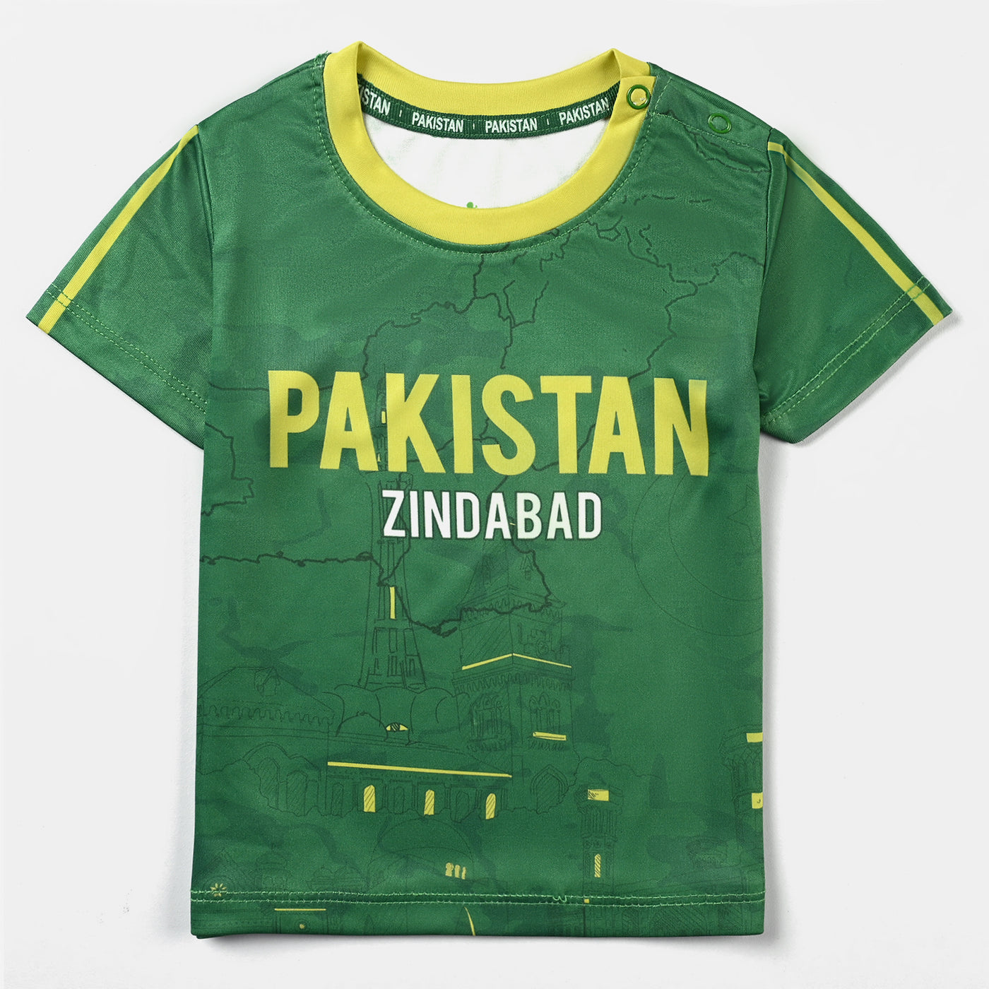 Infant Boys Poly Cotton Jersey T-Shirt Pakistan Zindabad-Fern Green