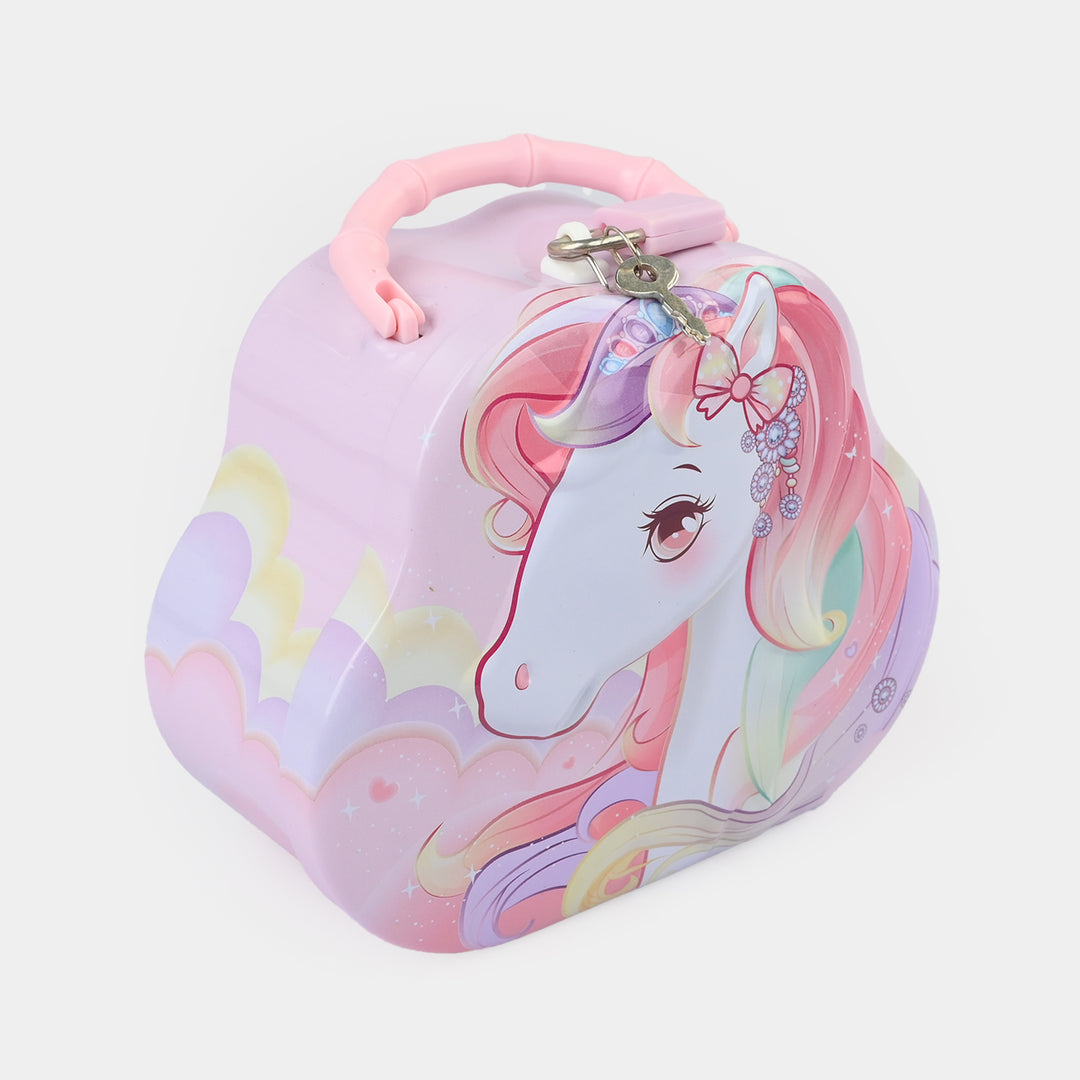 Metal Coin/Money Box with Lock For Kids