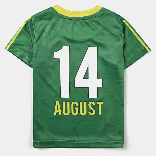 Infant Boys Poly Cotton Jersey T-Shirt Pakistan Zindabad-Fern Green