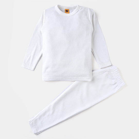 Kids Thermal  Inner Suit-White