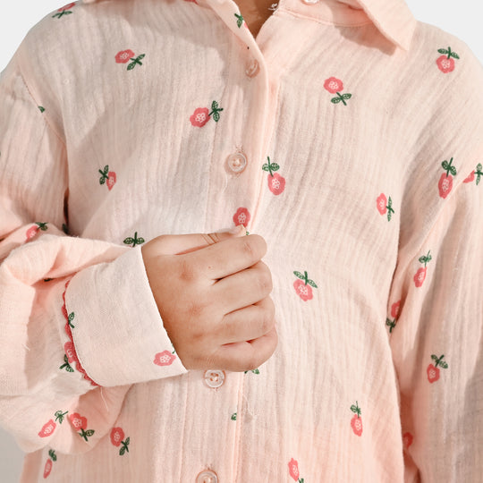 Girls Gauze Co-Ord Set Pretty-Light Pink