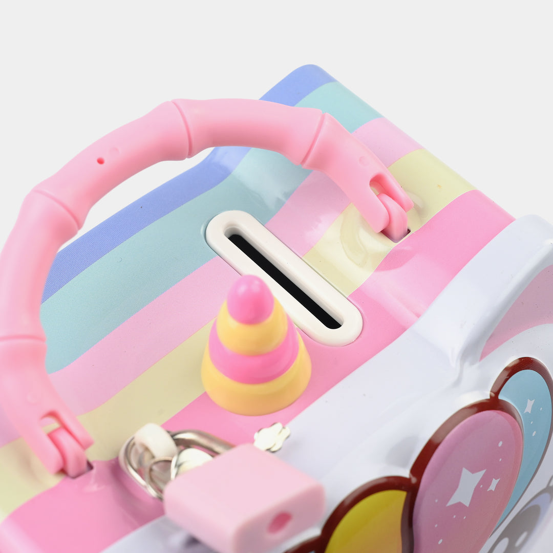 Metal Coin/Money Box with Lock For Kids