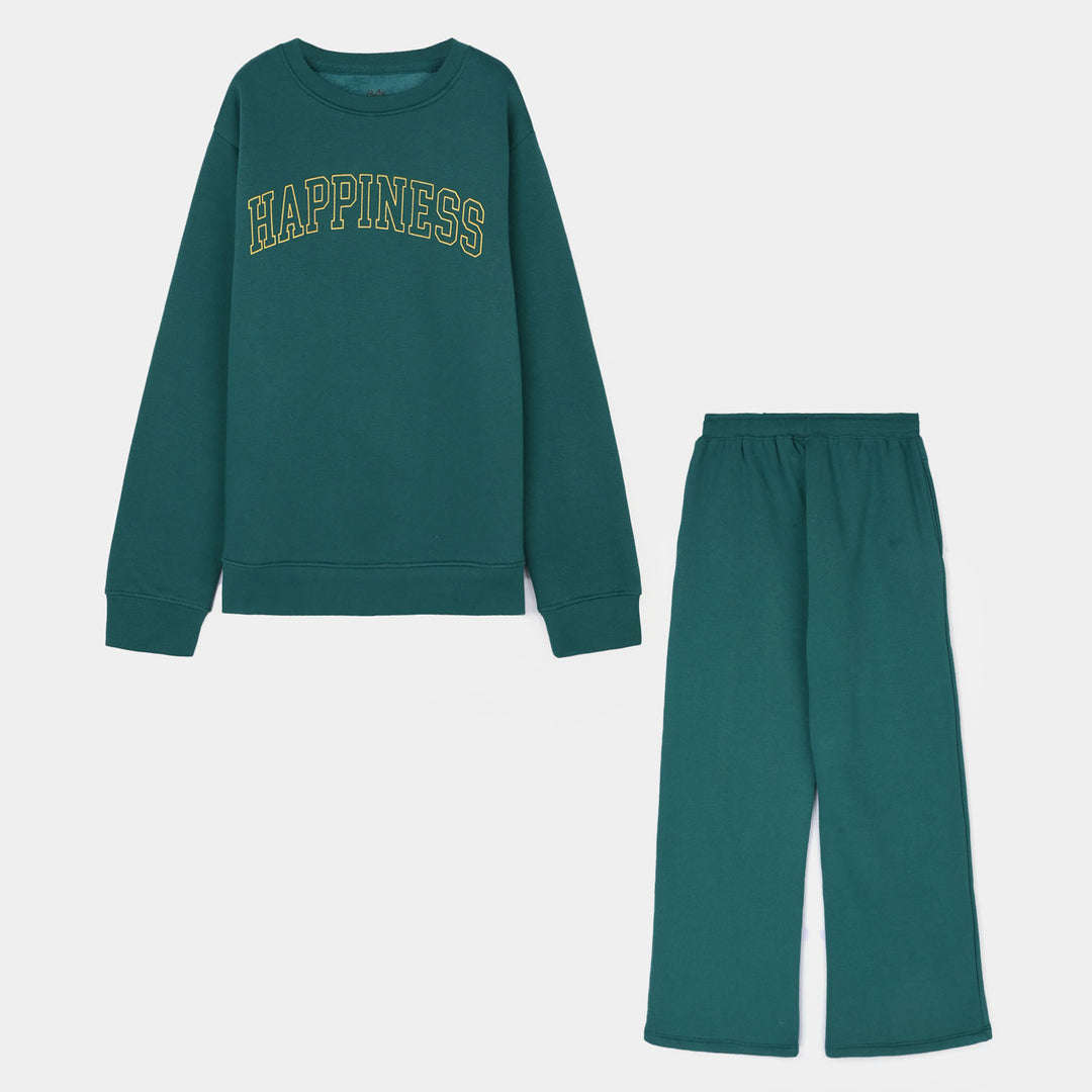 Girls Fleece 2 Piece Suit Happiness