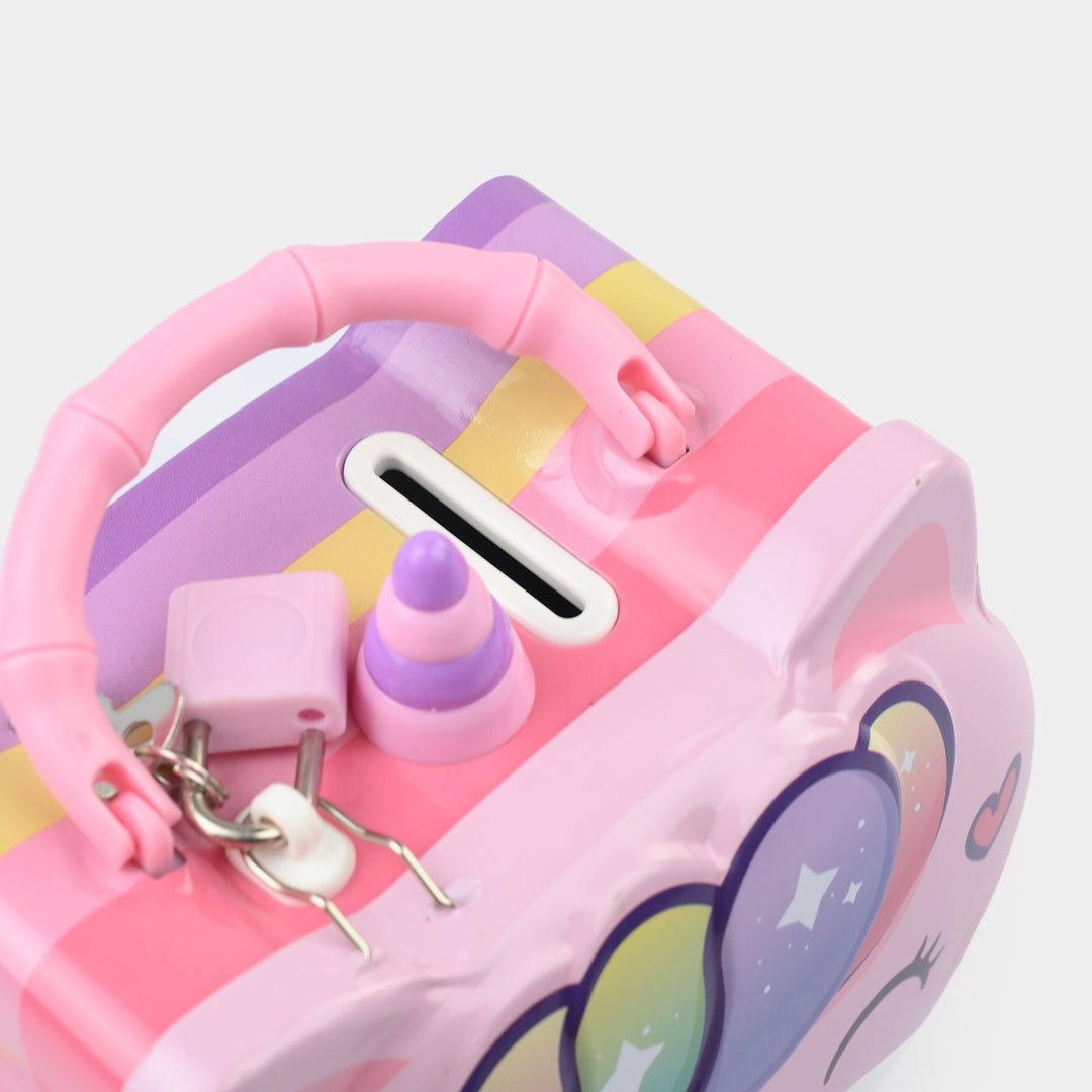 Metal Coin/Money Box with Lock For Kids