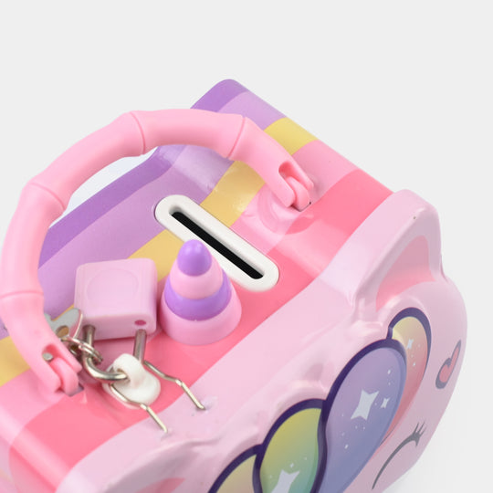 Metal Coin/Money Box with Lock For Kids